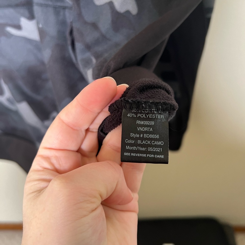 Burnside Black Camouflage Zip Up Hoodie Size XL - Picture 10 of 11